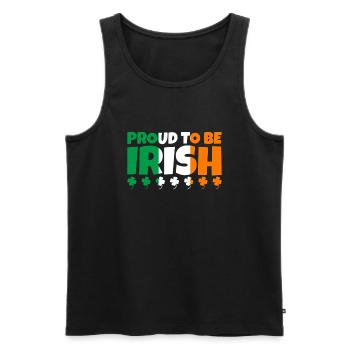 Proud To Be Irish Ireland Irish Flag Shamrock - Men's Premium Organic Tank Top - black - Front - Michal (187cm)