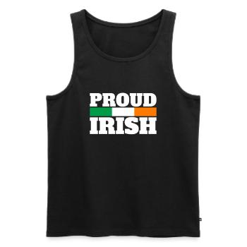 Proud Irish Ireland Irish Flag Proud Irishman - Men's Premium Organic Tank Top - black - Front - Michal (187cm)