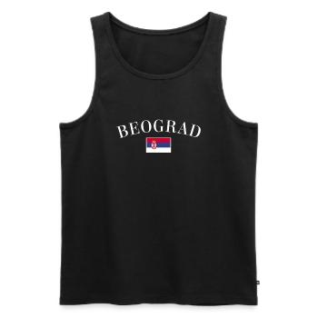 Belgrade Belgrade Serbie Serbie Drapeau - Débardeur bio Premium Homme - noir - Devant - AI Model Male 178 light (178cm)