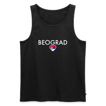 Belgrade Belgrade Serbie Drapeau serbe Serbie - Débardeur bio Premium Homme - noir - Devant - AI Model Male 178 light (178cm)