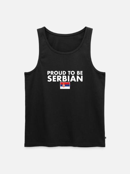 Proud To Be Serbian Serbia Serbian Flag Serbia - Men's Premium Organic Tank Top - black