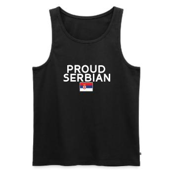 Fier Serbe Serbe Serbe Drapeau Serbe - Débardeur bio Premium Homme - noir - Devant - AI Model Male 178 light (178cm)