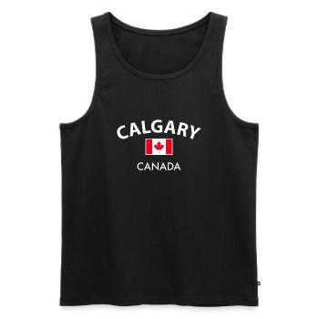 Calgary Kanada Kanadische Flagge Kanadier - Männer Premium Bio Tank Top - Schwarz - Vorne - Michal (187cm)