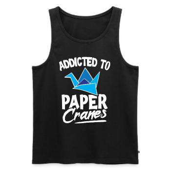 Addicted to paper cranes Quote for an Origami - Männer Premium Bio Tank Top - Schwarz - Vorne - AI Model Male 178 light (178cm)