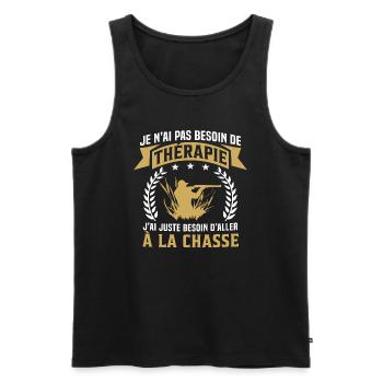 j'ai juste besoin d'aller à la chasse - Débardeur bio Premium Homme - noir - Devant - Michal (187cm)
