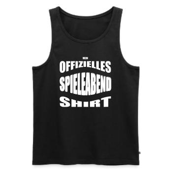 Boardgamer tshirt - Mein offizielles Spieleabend - Männer Premium Bio Tank Top - Schwarz - Vorne - AI Model Male 178 light (178cm)