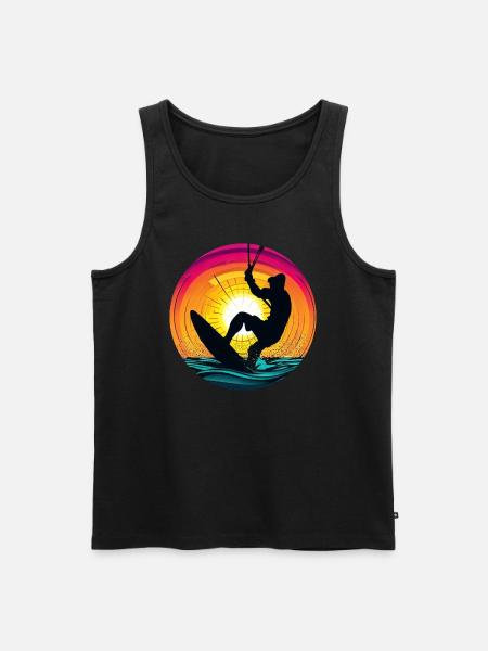 Kitesurfer Sunset Kiting - Débardeur bio Premium Homme - noir