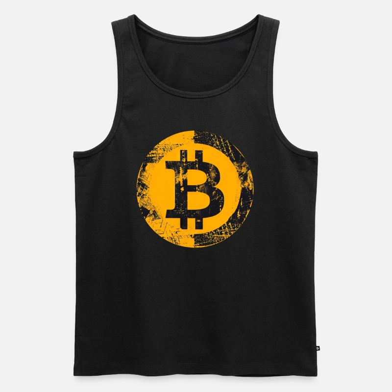 Bitcoin Grunge Digitales Gold - Männer Premium Bio Tank Top - Schwarz
