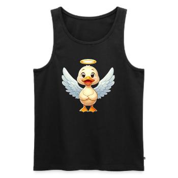 Süße Ente Erpel Engel Heiligenschein - Männer Premium Bio Tank Top - Schwarz - Vorne - AI Model Male 178 light (178cm)