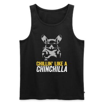 Chillin’ wie ein Chinchilla Lustiges Relax-Design - Männer Premium Bio Tank Top - Schwarz - Vorne - Michal (187cm)