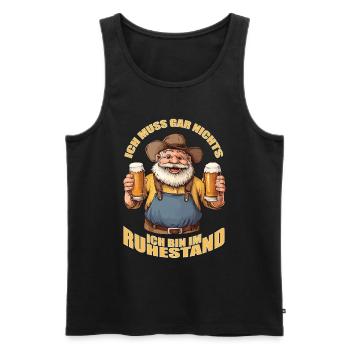 Rentner Ich muss gar nichts Rente 2025 Ruhestand - Männer Premium Bio Tank Top - Schwarz - Vorne - Michal (187cm)