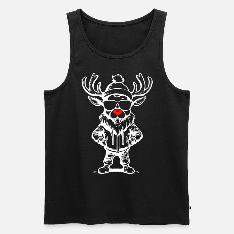 Rentier Weihnachten Geschenkidee - Männer Premium Bio Tank Top - Schwarz