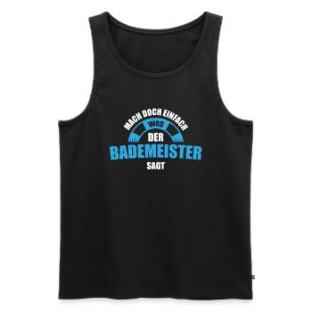 Bademeister Rettungsschwimmer Schwimmmeister - Männer Premium Bio Tank Top - Schwarz - Vorne - Michal (187cm)