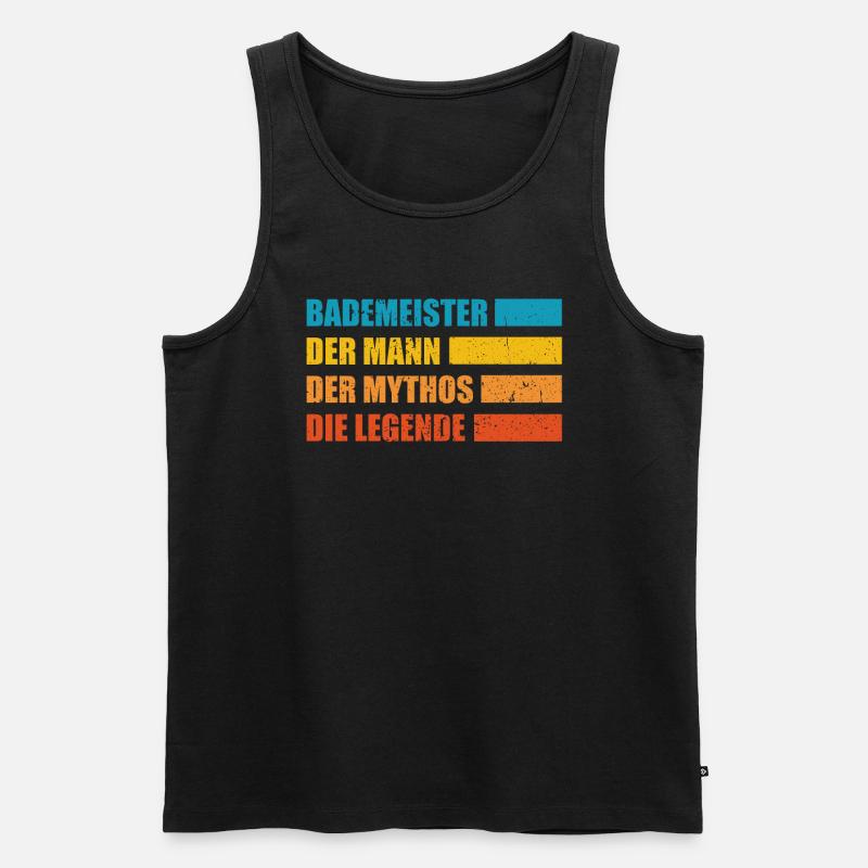 Bademeister Rettungsschwimmer Ehemann - Männer Premium Bio Tank Top - Schwarz