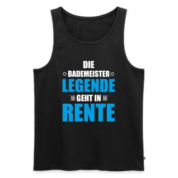 Bademeister Rettungsschwimmer Rente - Männer Premium Bio Tank Top - Schwarz - Vorne - Michal (187cm)
