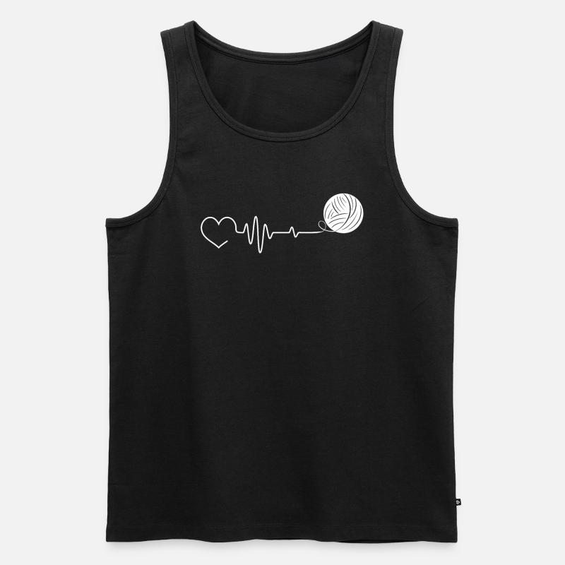 Stricken Häkeln Strickerin - Männer Premium Bio Tank Top - Schwarz