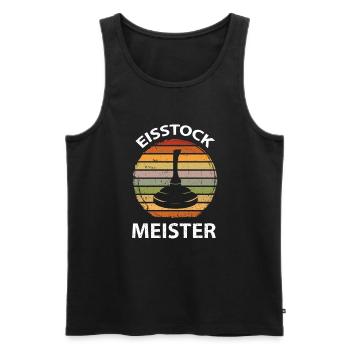 Eisstock Stockschiessen Eisstockschießen - Männer Premium Bio Tank Top - Schwarz - Vorne - AI Model Male 178 light (178cm)