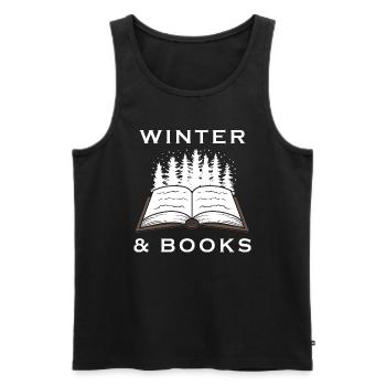 Cozy Winter Days Book Reading Literature Snow - Men's Premium Organic Tank Top - black - Front - Michal (187cm)
