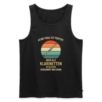 Klarinette Klarinettenspieler Klarinettist - Männer Premium Bio Tank Top - Schwarz - Vorne - Michal (187cm)