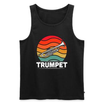 Trumpet Trumpet Player Trumpeter - Men's Premium Organic Tank Top - black - Front - AI Model Male 178 light (178cm)