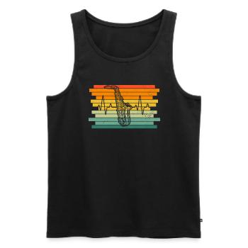 Saxophon Saxophonspieler Saxophonist - Männer Premium Bio Tank Top - Schwarz - Vorne - Michal (187cm)