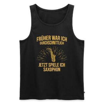 Saxophon Saxophonspieler Saxophonist - Männer Premium Bio Tank Top - Schwarz - Vorne - Michal (187cm)