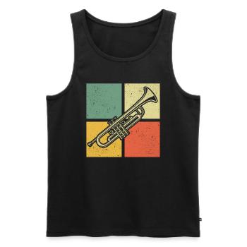 Trumpet Trumpet Player Trumpeter - Men's Premium Organic Tank Top - black - Front - AI Model Male 178 light (178cm)