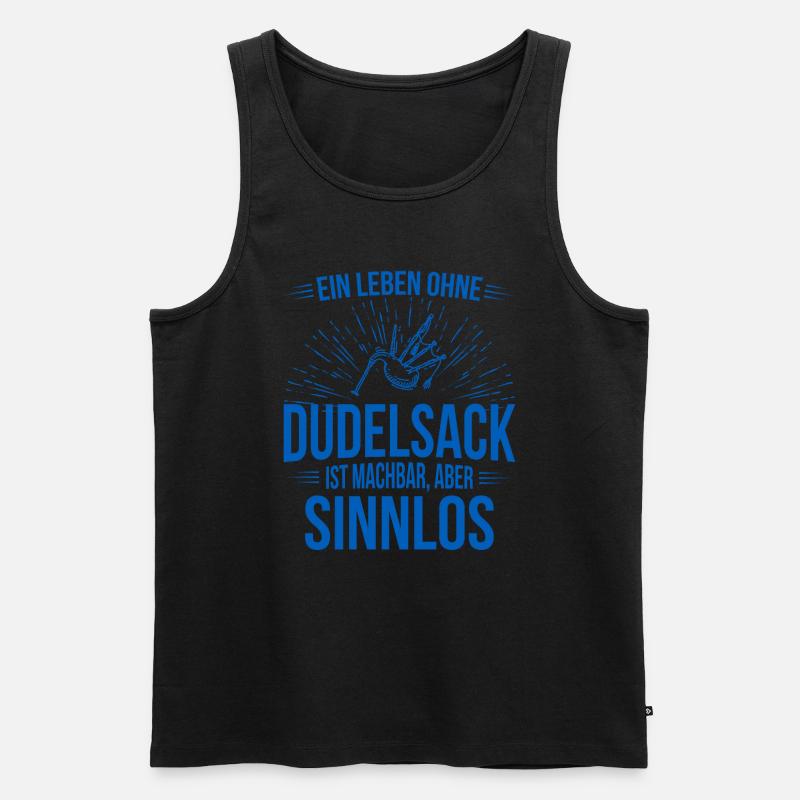 Dudelsack Dudelsackspieler Sackpfeife - Männer Premium Bio Tank Top - Schwarz