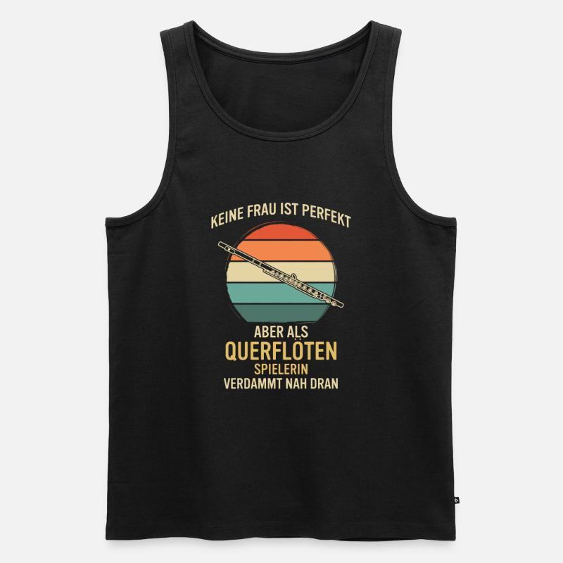 Querflöte Querflötenspieler Querflötist - Männer Premium Bio Tank Top - Schwarz