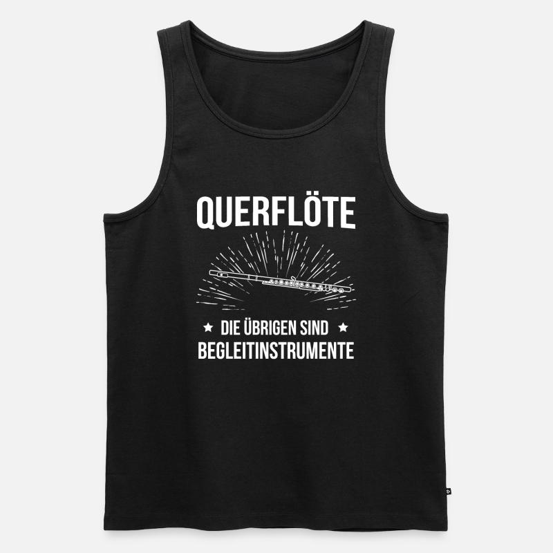 Querflöte Querflötenspieler Querflötist - Männer Premium Bio Tank Top - Schwarz
