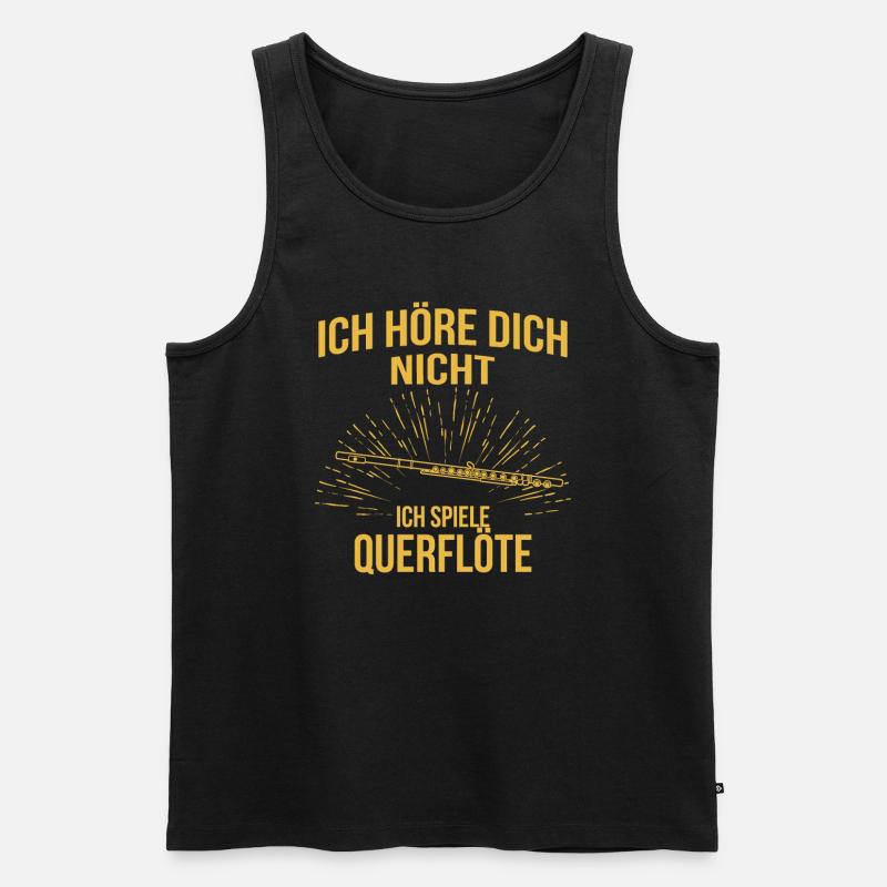Querflöte Querflötenspieler Querflötist - Männer Premium Bio Tank Top - Schwarz