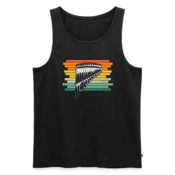 Panflute Panflute player Panflutist - Men's Premium Organic Tank Top - black - Front - Michal (187cm)