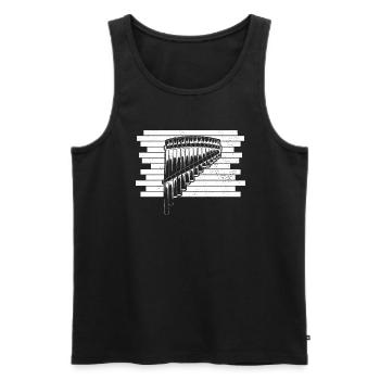 Panflute Panflute player Panflutist - Men's Premium Organic Tank Top - black - Front - Michal (187cm)