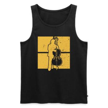 Double bass Double bass player Double bass player - Men's Premium Organic Tank Top - black - Front - AI Model Male 178 light (178cm)