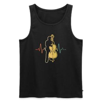 Double bass Double bass player Double bass player - Men's Premium Organic Tank Top - black - Front - AI Model Male 178 light (178cm)