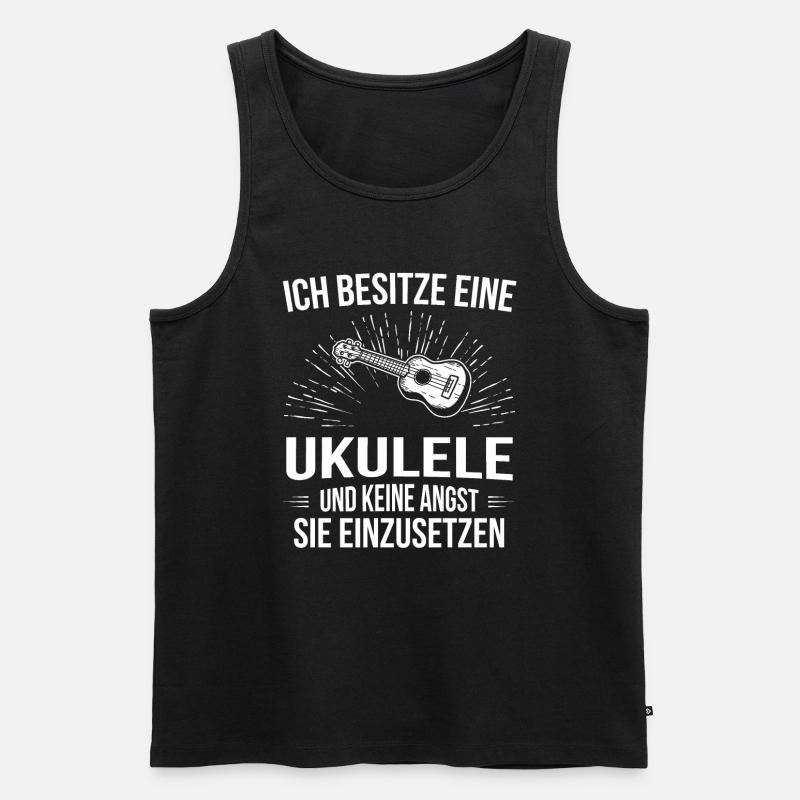 Ukulele Ukulele-Spieler Ukulelist - Männer Premium Bio Tank Top - Schwarz