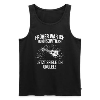 Ukulele Ukulele-Spieler Ukulelist - Männer Premium Bio Tank Top - Schwarz - Vorne - AI Model Male 178 light (178cm)