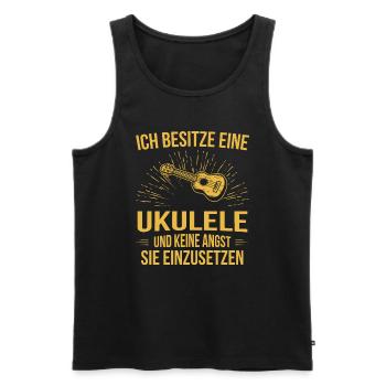 Ukulele Ukulele-Spieler Ukulelist - Männer Premium Bio Tank Top - Schwarz - Vorne - AI Model Male 178 light (178cm)