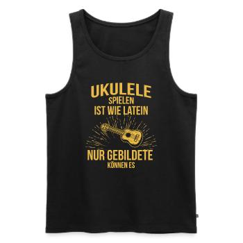 Ukulele Ukulele-Spieler Ukulelist - Männer Premium Bio Tank Top - Schwarz - Vorne - Michal (187cm)