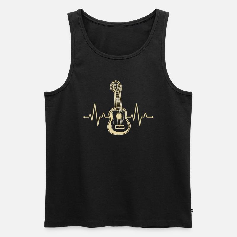 Ukulele Ukulele-Spieler Ukulelist - Männer Premium Bio Tank Top - Schwarz