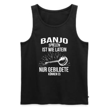 Banjo Banjospieler Banjoist - Männer Premium Bio Tank Top - Schwarz - Vorne - Michal (187cm)