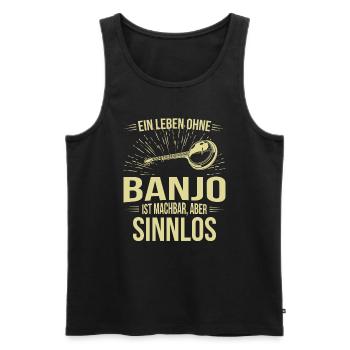 Banjo Banjospieler Banjoist - Männer Premium Bio Tank Top - Schwarz - Vorne - Michal (187cm)