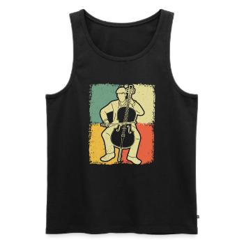 Cello cello player cellist - Men's Premium Organic Tank Top - black - Front - AI Model Male 178 light (178cm)