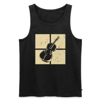 Cello cello player cellist - Men's Premium Organic Tank Top - black - Front - AI Model Male 178 light (178cm)