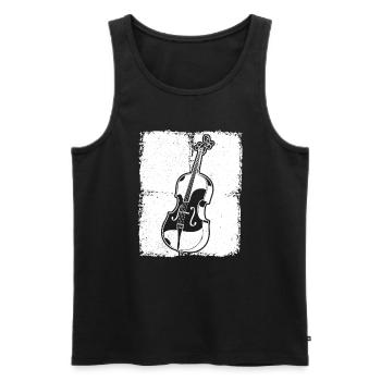 Cello cello player cellist - Men's Premium Organic Tank Top - black - Front - AI Model Male 178 light (178cm)