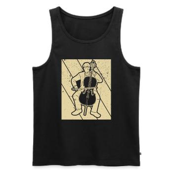 Cello cello player cellist - Men's Premium Organic Tank Top - black - Front - AI Model Male 178 light (178cm)