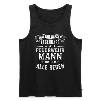 Feuerwehrmann Legende Freiwillige Feuerwehr - Männer Premium Bio Tank Top - Schwarz - Vorne - Michal (187cm)
