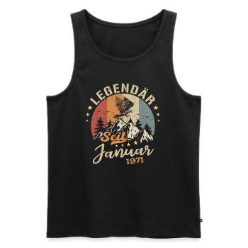 Legendär seit Januar 1971 Geburtstag - Männer Premium Bio Tank Top - Schwarz - Vorne - Michal (187cm)