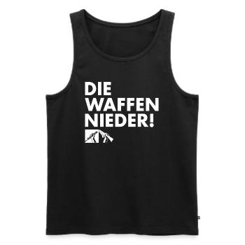 DIE WAFFEN NIEDER! - Männer Premium Bio Tank Top - Schwarz - Vorne - Michal (187cm)