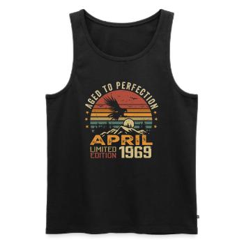 Unmatched Since April 1969 Anniversary Gift - Men's Premium Organic Tank Top - black - Front - Michal (187cm)